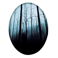 Tree Night Dark Forest Oval Glass Fridge Magnet (4 Pack)