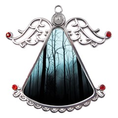 Tree Night Dark Forest Metal Angel With Crystal Ornament