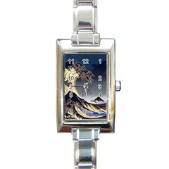 The Great Wave Off Kanagawa Japanese Waves Rectangle Italian Charm Watch by Vaneshop