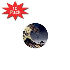 The Great Wave Off Kanagawa Japanese Waves 1  Mini Buttons (10 Pack)  by Vaneshop