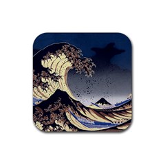 The Great Wave Off Kanagawa Japanese Waves Rubber Coaster (square) by Vaneshop