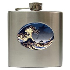 The Great Wave Off Kanagawa Japanese Waves Hip Flask (6 Oz) by Vaneshop