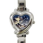 The Great Wave Off Kanagawa Japanese Waves Heart Italian Charm Watch Front