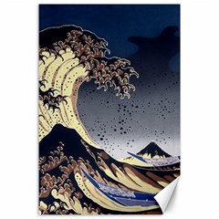 The Great Wave Off Kanagawa Japanese Waves Canvas 24  X 36  by Vaneshop