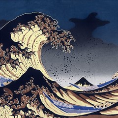 The Great Wave Off Kanagawa Japanese Waves Play Mat (square) by Vaneshop