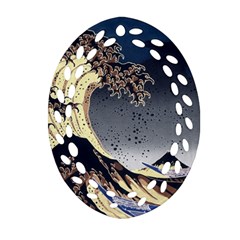 The Great Wave Off Kanagawa Japanese Waves Ornament (oval Filigree) by Vaneshop