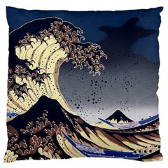 The Great Wave Off Kanagawa Japanese Waves Large Cushion Case (two Sides) by Vaneshop