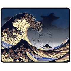 The Great Wave Off Kanagawa Japanese Waves Two Sides Fleece Blanket (medium) by Vaneshop