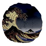 The Great Wave Off Kanagawa Japanese Waves Large 18  Premium Flano Round Cushions Front