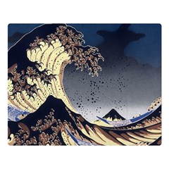 The Great Wave Off Kanagawa Japanese Waves Two Sides Premium Plush Fleece Blanket (large) by Vaneshop