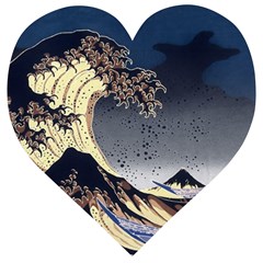 The Great Wave Off Kanagawa Japanese Waves Wooden Puzzle Heart by Vaneshop