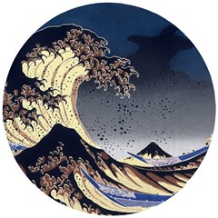 The Great Wave Off Kanagawa Japanese Waves Wooden Puzzle Round by Vaneshop