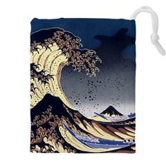 The Great Wave Off Kanagawa Japanese Waves Drawstring Pouch (4xl) by Vaneshop