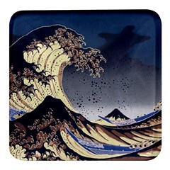 The Great Wave Off Kanagawa Japanese Waves Square Glass Fridge Magnet (4 Pack) by Vaneshop