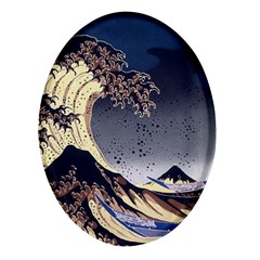 The Great Wave Off Kanagawa Japanese Waves Oval Glass Fridge Magnet (4 Pack) by Vaneshop