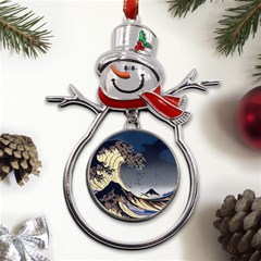 The Great Wave Off Kanagawa Japanese Waves Metal Snowman Ornament