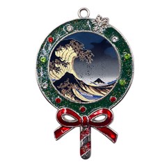 The Great Wave Off Kanagawa Japanese Waves Metal X mas Lollipop With Crystal Ornament by Vaneshop