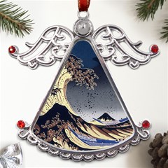 The Great Wave Off Kanagawa Japanese Waves Metal Angel With Crystal Ornament by Vaneshop