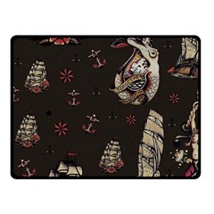 Vintage Tattoos Nautical Fleece Blanket (small)