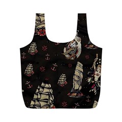 Vintage Tattoos Nautical Full Print Recycle Bag (m) by Vaneshop