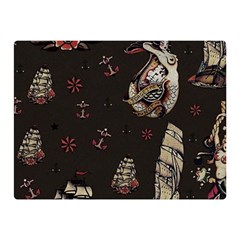 Vintage Tattoos Nautical Two Sides Premium Plush Fleece Blanket (mini) by Vaneshop