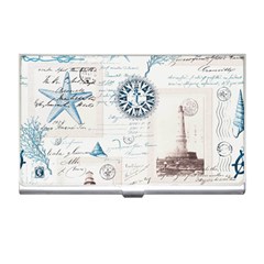 Nautical Lighthouse Vintage Postcard French Writing Business Card Holder by Vaneshop