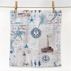 Nautical Lighthouse Vintage Postcard French Writing Face Towel by Vaneshop