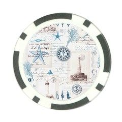 Nautical Lighthouse Vintage Postcard French Writing Poker Chip Card Guard (10 Pack) by Vaneshop