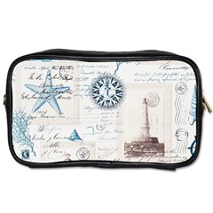 Nautical Lighthouse Vintage Postcard French Writing Toiletries Bag (two Sides) by Vaneshop