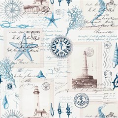 Nautical Lighthouse Vintage Postcard French Writing Play Mat (square) by Vaneshop