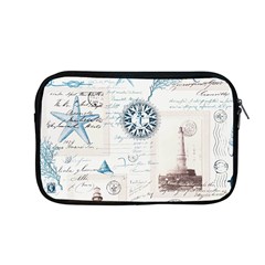 Nautical Lighthouse Vintage Postcard French Writing Apple Macbook Pro 13  Zipper Case by Vaneshop