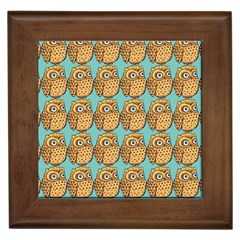 Owl Bird Pattern Framed Tile