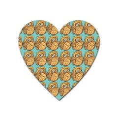 Owl Bird Pattern Heart Magnet