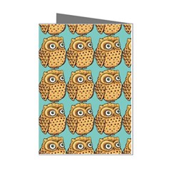 Owl Bird Pattern Mini Greeting Cards (pkg Of 8) by Vaneshop