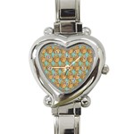 Owl Bird Pattern Heart Italian Charm Watch Front