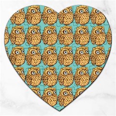 Owl Bird Pattern Jigsaw Puzzle (Heart)