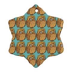 Owl Bird Pattern Snowflake Ornament (two Sides) by Vaneshop