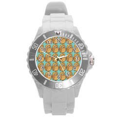 Owl Bird Pattern Round Plastic Sport Watch (L)