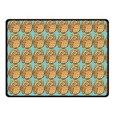 Owl Bird Pattern Two Sides Fleece Blanket (Small)