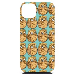 Owl Bird Pattern iPhone 14 Plus Black UV Print Case