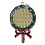 Owl Bird Pattern Metal X Mas Lollipop with Crystal Ornament Front