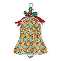 Owl Bird Pattern Metal Holly Leaf Bell Ornament by Vaneshop