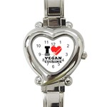 I love vegan cuisine Heart Italian Charm Watch Front