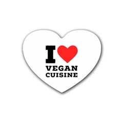 I Love Vegan Cuisine Rubber Coaster (heart) by ilovewhateva