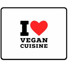 I Love Vegan Cuisine Fleece Blanket (medium) by ilovewhateva