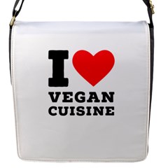 I Love Vegan Cuisine Flap Closure Messenger Bag (s) by ilovewhateva