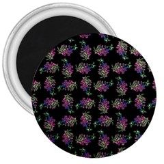 Midnight Noir Garden Chic Pattern 3  Magnets by dflcprintsclothing