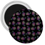 Midnight Noir Garden Chic Pattern 3  Magnets Front