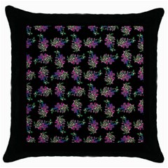 Midnight Noir Garden Chic Pattern Throw Pillow Case (black) by dflcprintsclothing