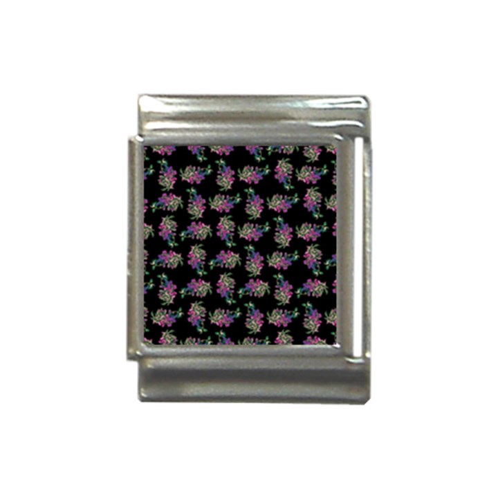 Midnight Noir Garden Chic Pattern Italian Charm (13mm)